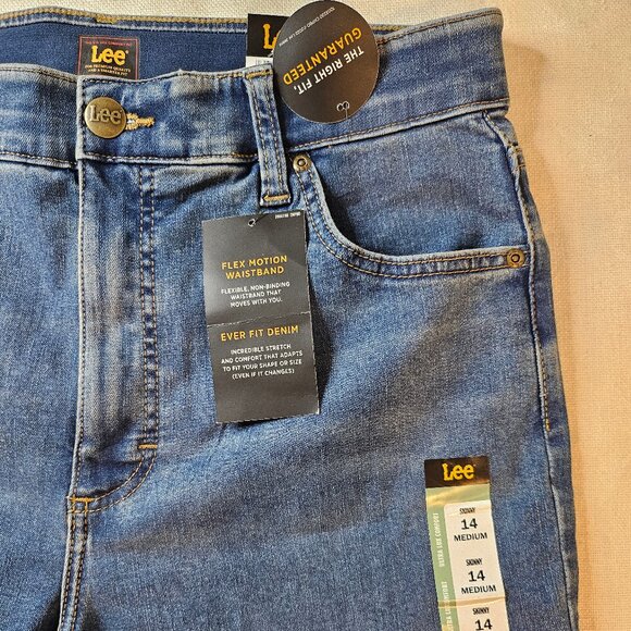 Lee Women's Ultra Lux Comfort Skinny High Rise Jeans - Size 14 - Picture 3 of 8